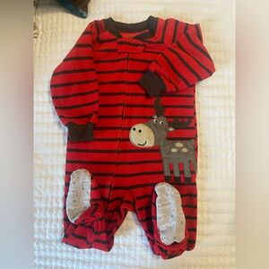 Cozy Red Striped Kids One Piece